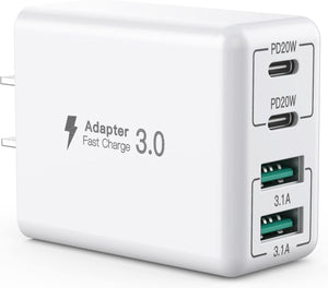 USB C Charger, 40W 4-Port USB C Charger Block, Fast Charging