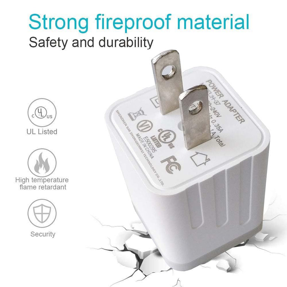 5V/2.1A USB Wall Charger Plug Adapter