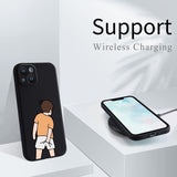 Wihytec Funny Boy Phone Case for iPhone 12 Silly Case Cover Liquid Silicone Soft Gel Rubber Durable Matt Phone Cover with Microfiber Lining Protective Cover
