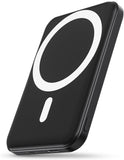 Podoru Mag-Safe Power Bank, Mini 5000mAh Magnetic Battery Pack Power Bank with USB-C Cable 20W Fast Charging Ultra Slim for MagSafe Charger Portable for iPhone 16/15/14/13/12/ All Series-Black