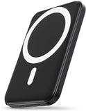 Podoru Mag-Safe Power Bank, Mini 5000mAh Magnetic Battery Pack Power Bank with USB-C Cable 20W Fast Charging Ultra Slim for MagSafe Charger Portable for iPhone 16/15/14/13/12/ All Series-Black
