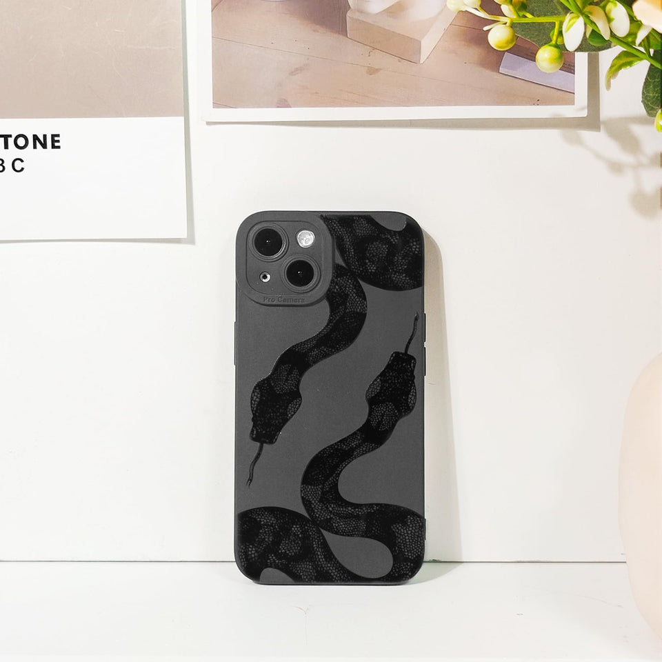Lovmooful Compatible for iPhone Case Cute Cool  Black Design