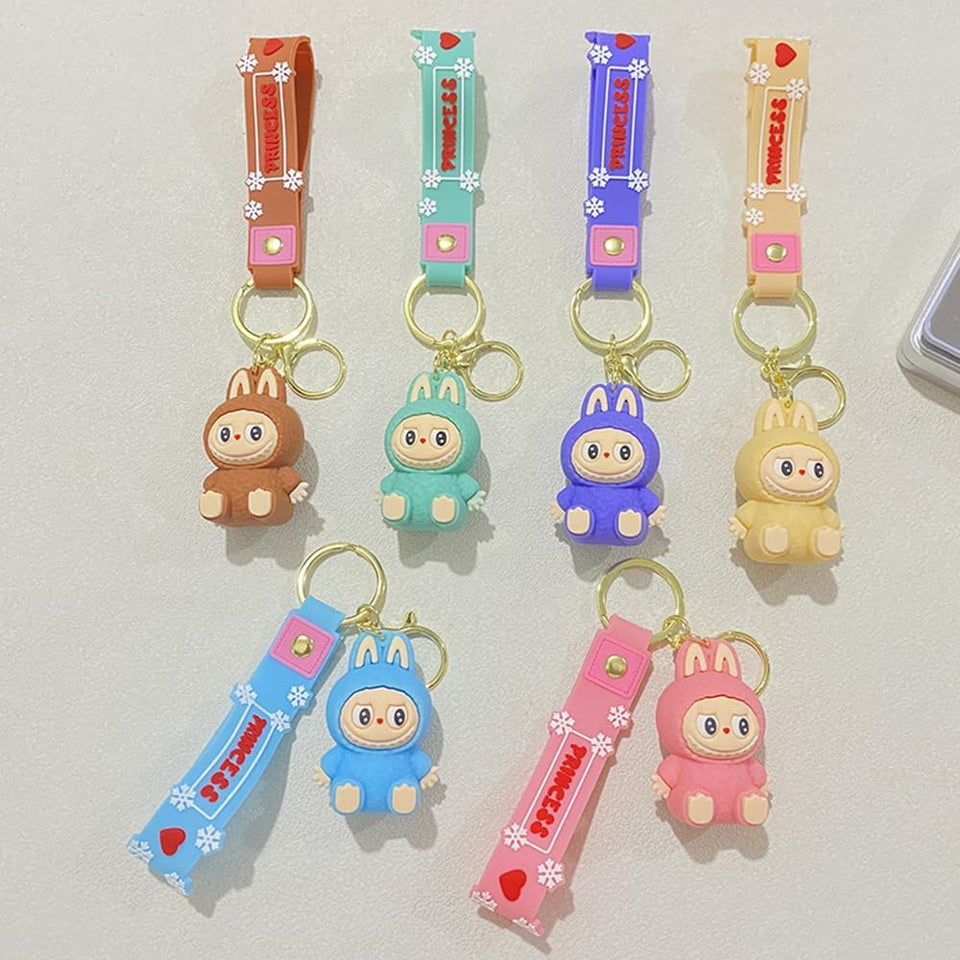 Miokkley Labubu Keychain, Cute Labubu Doll Wristlet Accessories