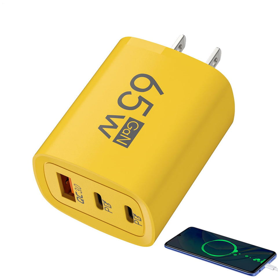 Wall Charger with USB and USB C Ports - 3 Port Adapte