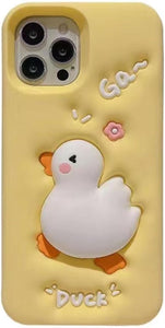 Funny 3D Cartoon Duck Phone Case for iPhone Cute Animal