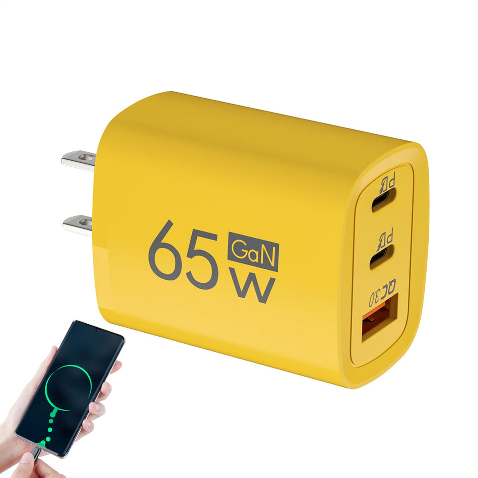 Wall Charger with USB and USB C Ports - 3 Port Adapte
