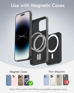 Podoru Mag-Safe Power Bank, Mini 5000mAh Magnetic Battery Pack Power Bank with USB-C Cable 20W Fast Charging Ultra Slim for MagSafe Charger Portable for iPhone 16/15/14/13/12/ All Series-Black