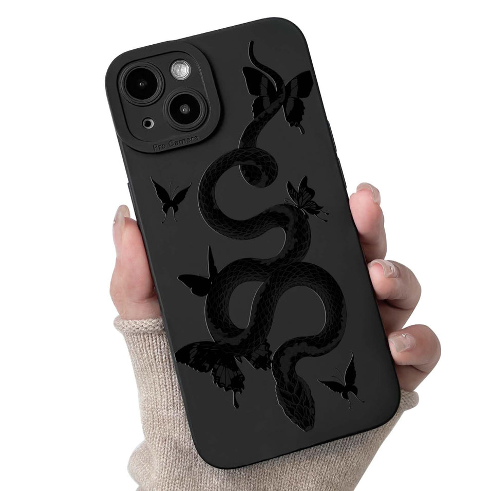 Lovmooful Compatible for iPhone Case Cute Cool  Black Design