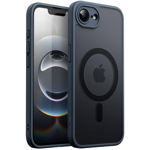 JETech Magnetic Case for iPhone 16e 6.1-Inch 2025 Compatible with MagSafe, Translucent Matte Back Slim Shockproof Phone Cover (Black)