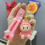 Miokkley Labubu Keychain, Cute Labubu Doll Wristlet Accessories