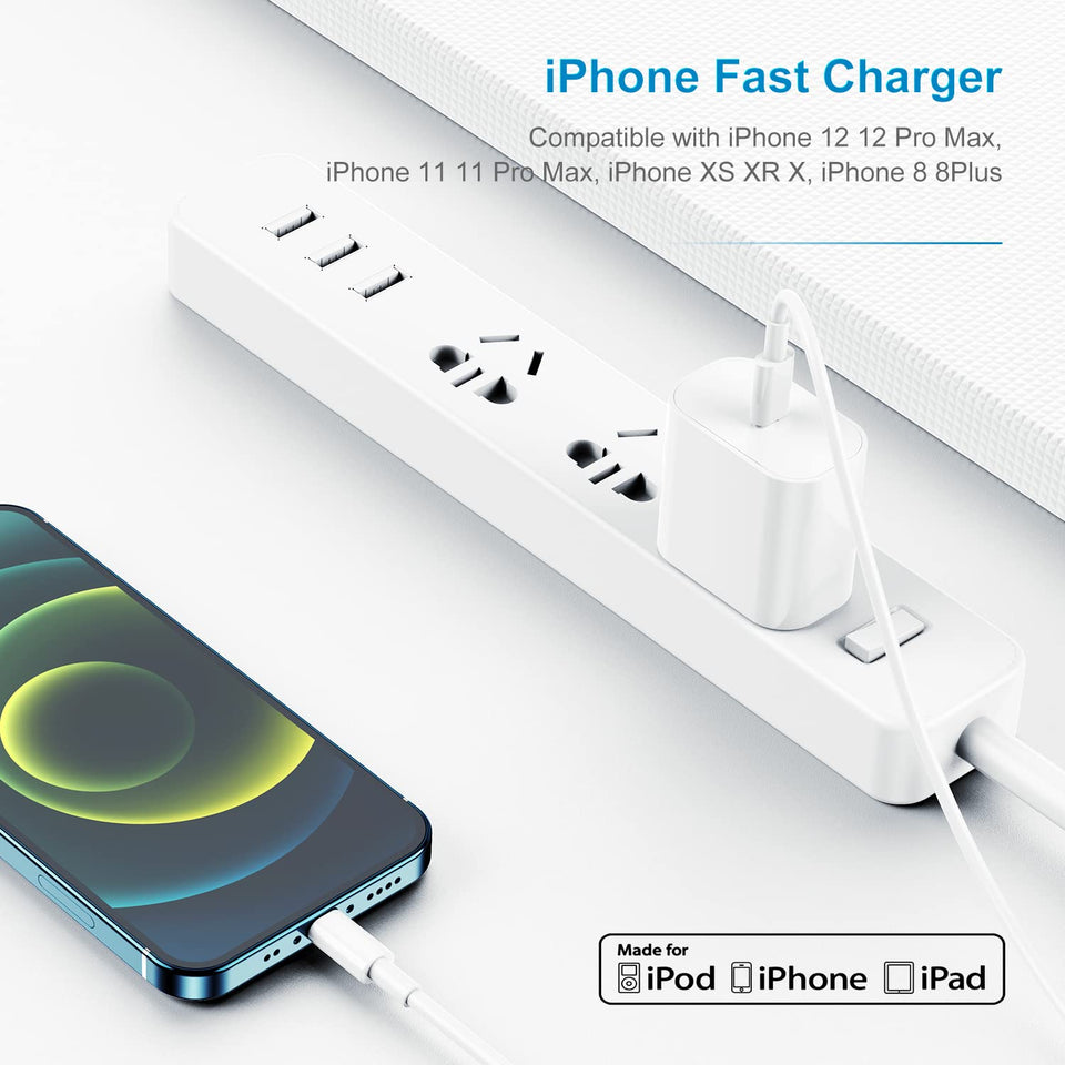 Apple MFi Certified iPhone Fast Charger, 20W  with USB C to Lightning Cable 6ft