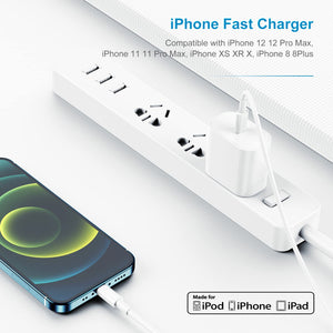 Apple MFi Certified iPhone Fast Charger, 20W  with USB C to Lightning Cable 6ft