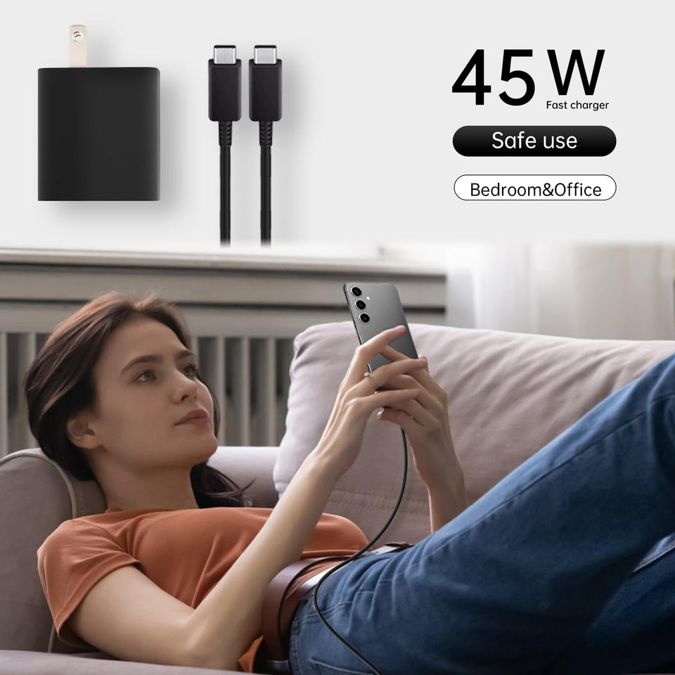 20-45W Super Fast Charging Wall Charger with 6FT Type C to C Cable