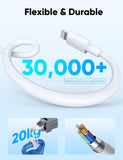 Wall Charger Block with 2 Pack USB C to Lightning Cables for iPhone
