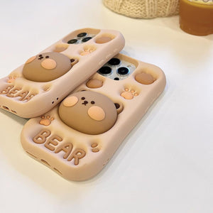 3D  Case for iPhone 16/15 Series Cute Bear Phones Protection Case