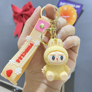 Miokkley Labubu Keychain, Cute Labubu Doll Wristlet Accessories