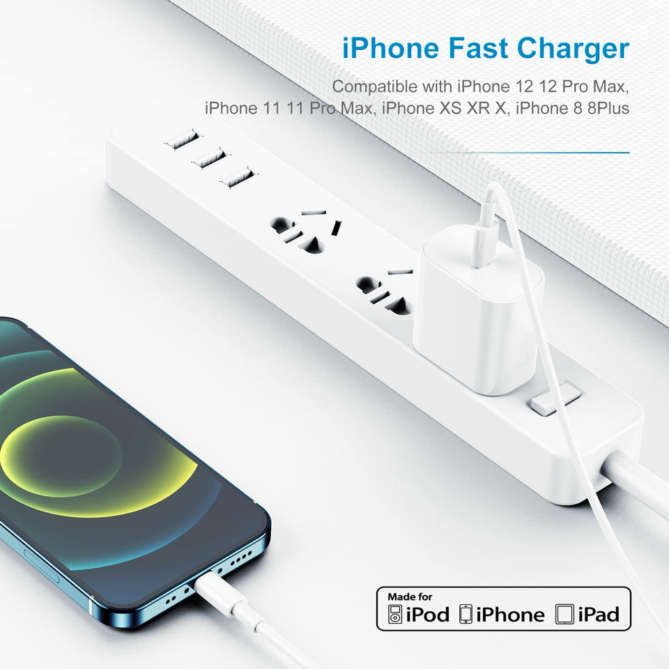 Apple MFi Certified iPhone Fast Charger, 20W  with USB C to Lightning Cable 6ft