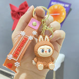 Miokkley Labubu Keychain, Cute Labubu Doll Wristlet Accessories