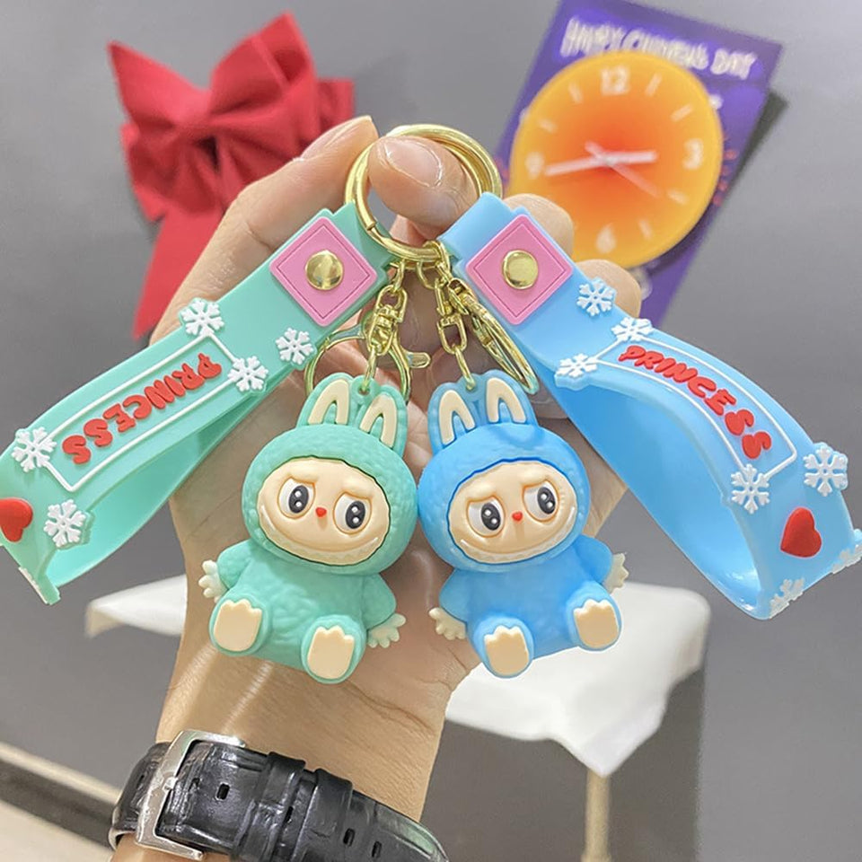 Miokkley Labubu Keychain, Cute Labubu Doll Wristlet Accessories
