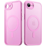 JETech Magnetic Case for iPhone 16e 6.1-Inch 2025 Compatible with MagSafe, Translucent Matte Back Slim Shockproof Phone Cover (Black)