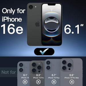 JETech Magnetic Case for iPhone 16e 6.1-Inch 2025 Compatible with MagSafe, Translucent Matte Back Slim Shockproof Phone Cover (Black)