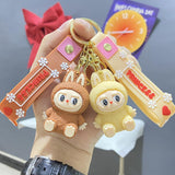 Miokkley Labubu Keychain, Cute Labubu Doll Wristlet Accessories