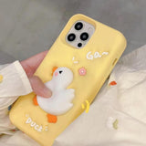 Funny 3D Cartoon Duck Phone Case for iPhone Cute Animal