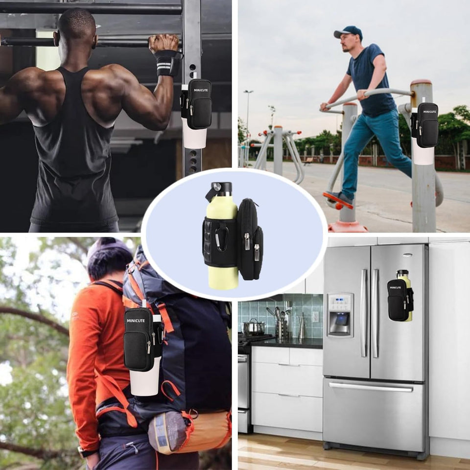 MINICUTE Magnetic Gym Bag Waterbottle Pouch Holder Carrier