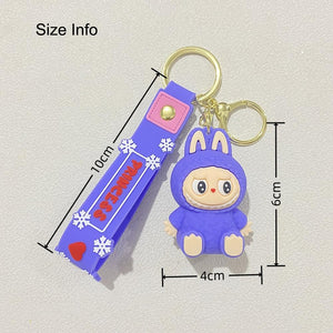 Miokkley Labubu Keychain, Cute Labubu Doll Wristlet Accessories