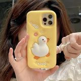 Funny 3D Cartoon Duck Phone Case for iPhone Cute Animal