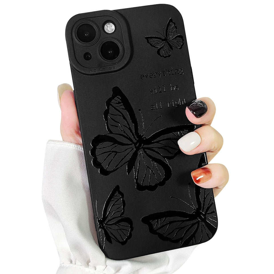 Lovmooful Compatible for iPhone Case Cute Cool  Black Design
