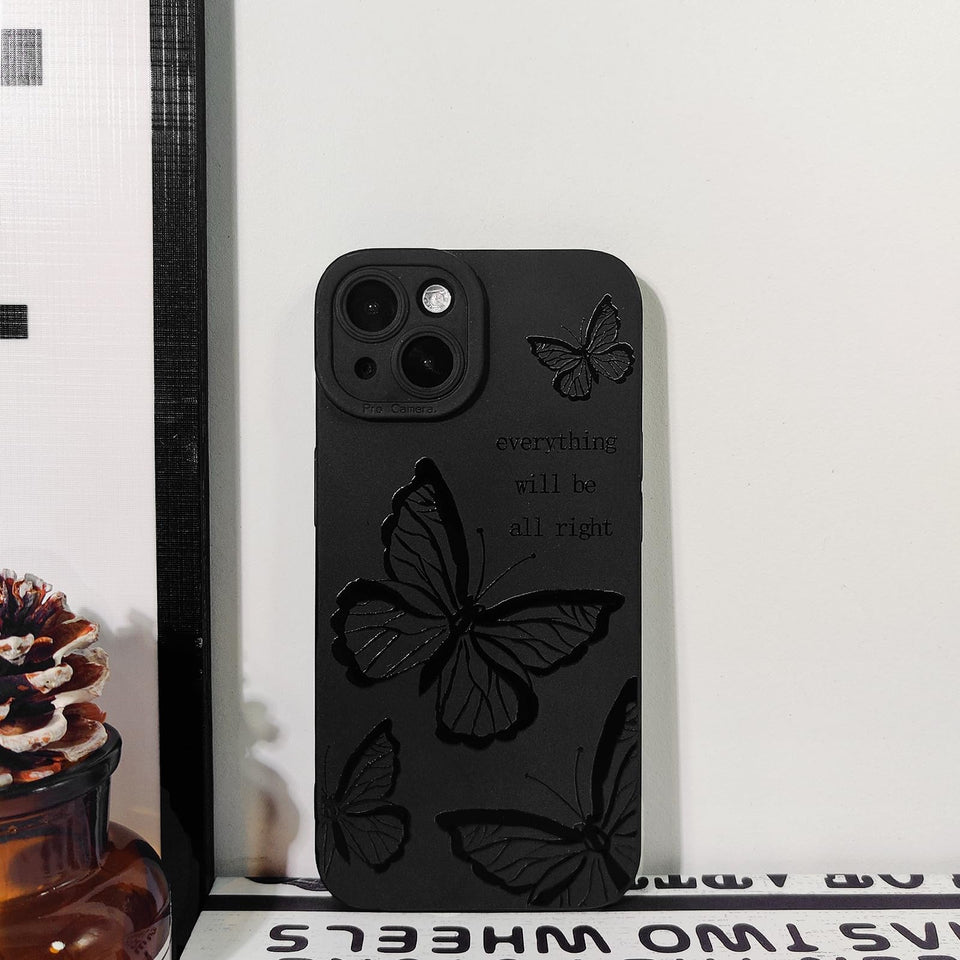 Lovmooful Compatible for iPhone Case Cute Cool  Black Design