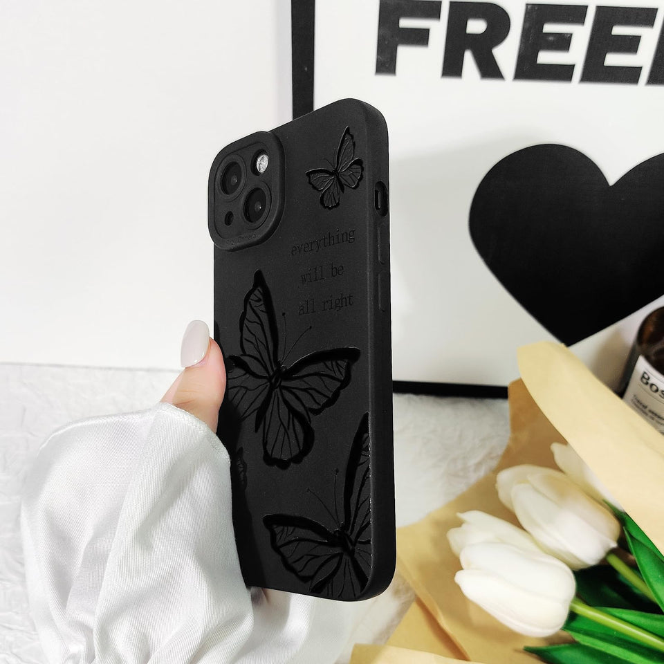 Lovmooful Compatible for iPhone Case Cute Cool  Black Design