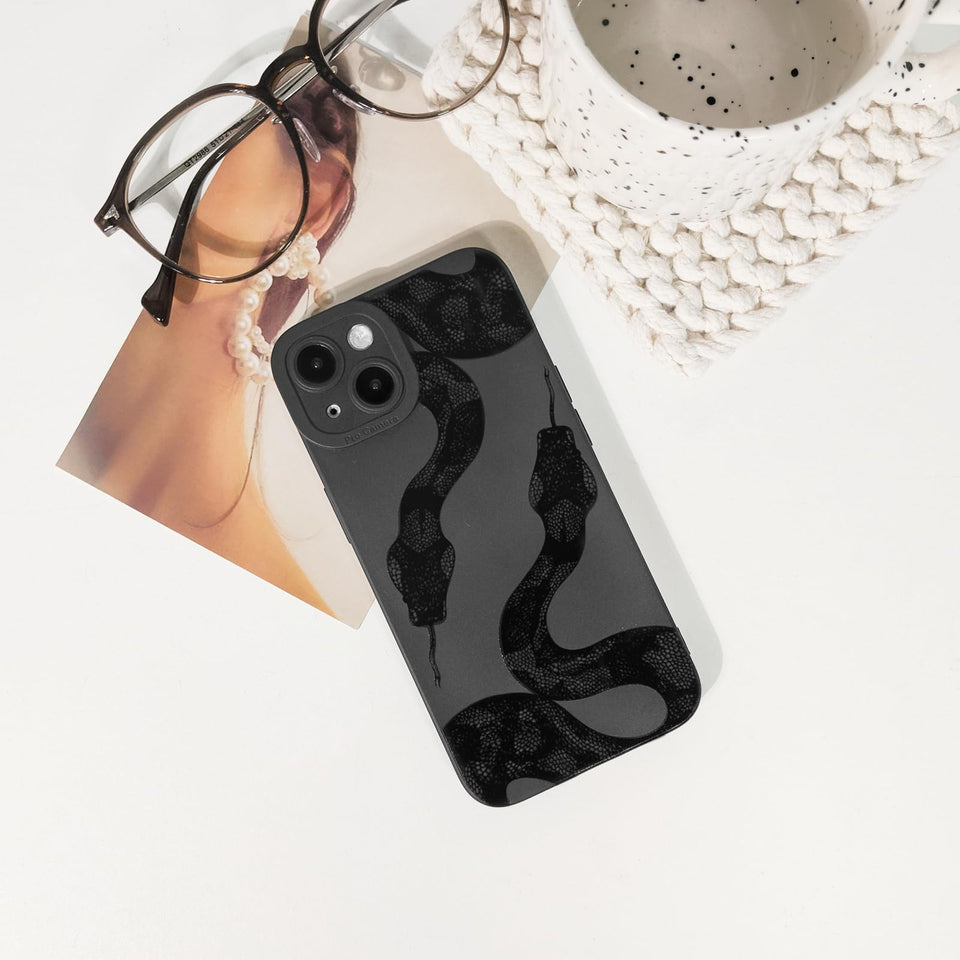 Lovmooful Compatible for iPhone Case Cute Cool  Black Design