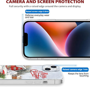 Newseego for iPhone 14 Christmas Case, Shockproof Anti-Yellow Hard PC + TPU Bumper Protective Cover Phone Case for Girls Children Cute Merry Case for iPhone 14-Red Car