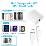 20-45W Super Fast Charging Wall Charger with 6FT Type C to C Cable