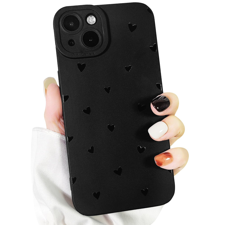 Lovmooful Compatible for iPhone Case Cute Cool  Black Design