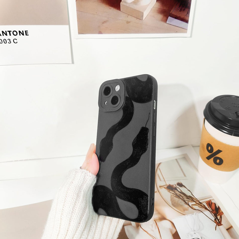 Lovmooful Compatible for iPhone Case Cute Cool  Black Design