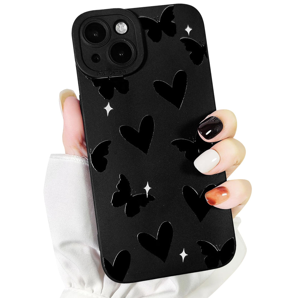 Lovmooful Compatible for iPhone Case Cute Cool  Black Design