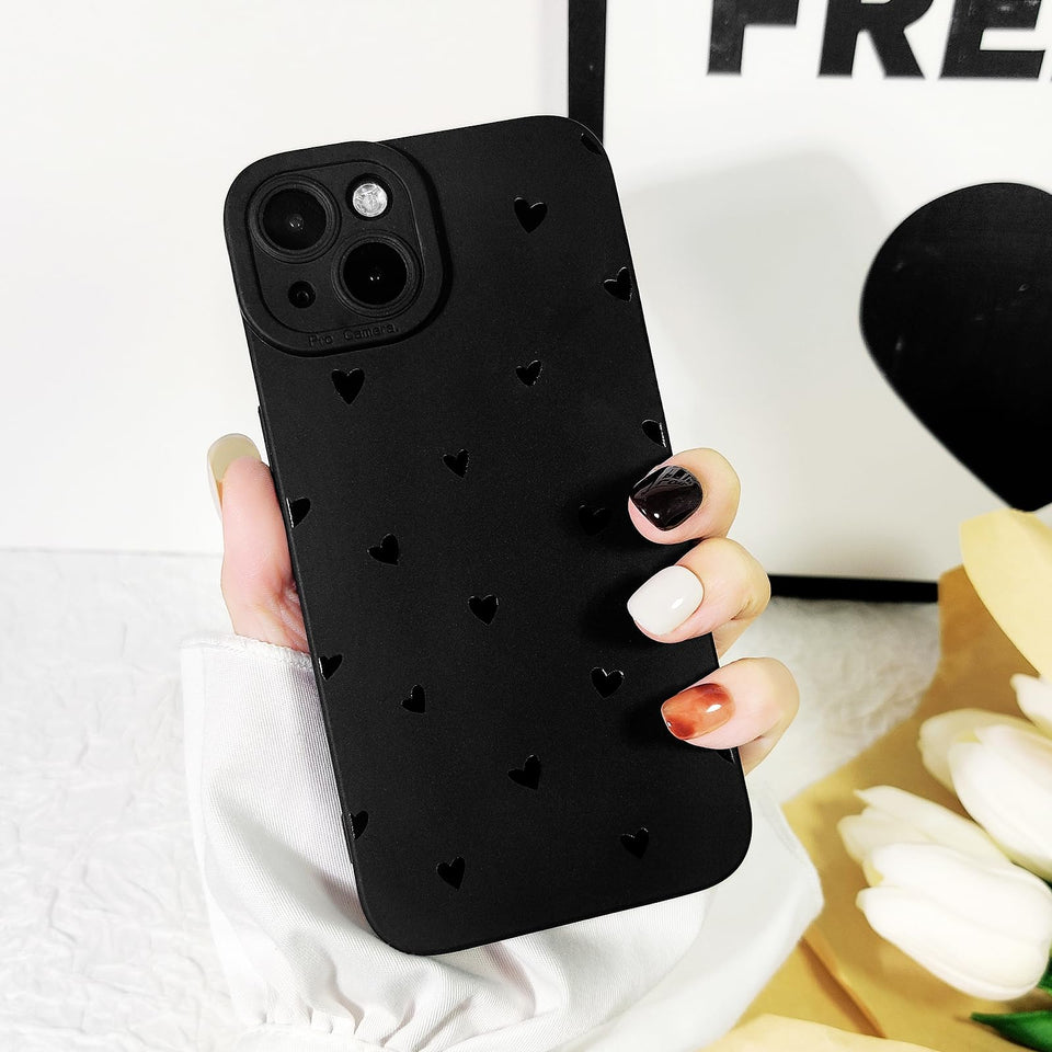 Lovmooful Compatible for iPhone Case Cute Cool  Black Design
