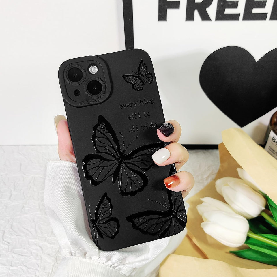 Lovmooful Compatible for iPhone Case Cute Cool  Black Design