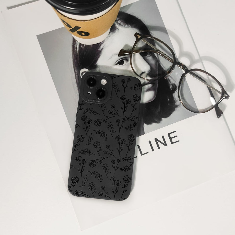 Lovmooful Compatible for iPhone Case Cute Cool  Black Design
