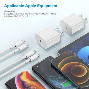 Apple MFi Certified iPhone Fast Charger, 20W  with USB C to Lightning Cable 6ft