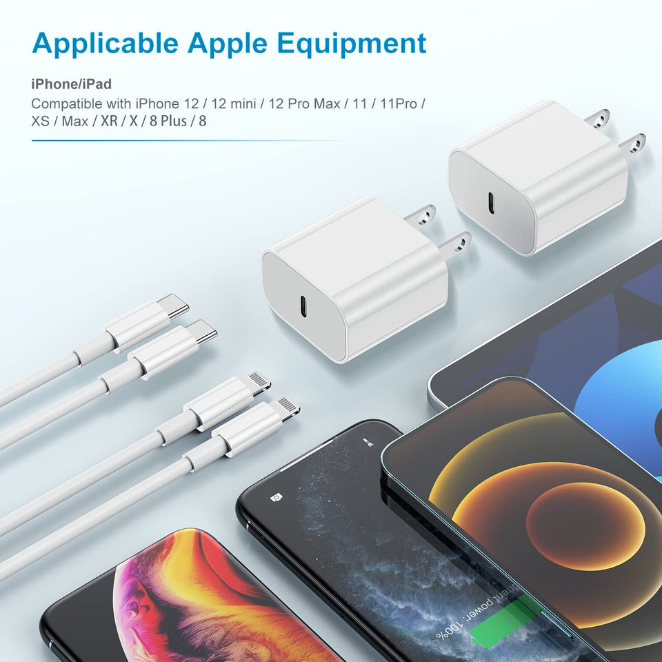 Apple MFi Certified iPhone Fast Charger, 20W  with USB C to Lightning Cable 6ft