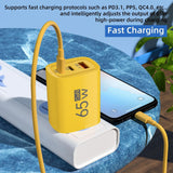Wall Charger with USB and USB C Ports - 3 Port Adapte