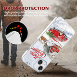 Newseego for iPhone 14 Christmas Case, Shockproof Anti-Yellow Hard PC + TPU Bumper Protective Cover Phone Case for Girls Children Cute Merry Case for iPhone 14-Red Car
