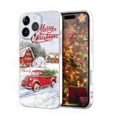 Newseego for iPhone 14 Christmas Case, Shockproof Anti-Yellow Hard PC + TPU Bumper Protective Cover Phone Case for Girls Children Cute Merry Case for iPhone 14-Red Car