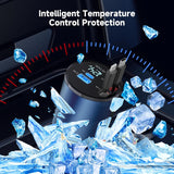 Retractable Car Charger, 4 in 1 Fast Car Phone Charger 60W for iPhone and USB C Car Charger, 2 Retractable Cables and 2 USB Charging Ports (USB C+Lightning Retractable Cords)