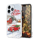 Newseego for iPhone 14 Christmas Case, Shockproof Anti-Yellow Hard PC + TPU Bumper Protective Cover Phone Case for Girls Children Cute Merry Case for iPhone 14-Red Car