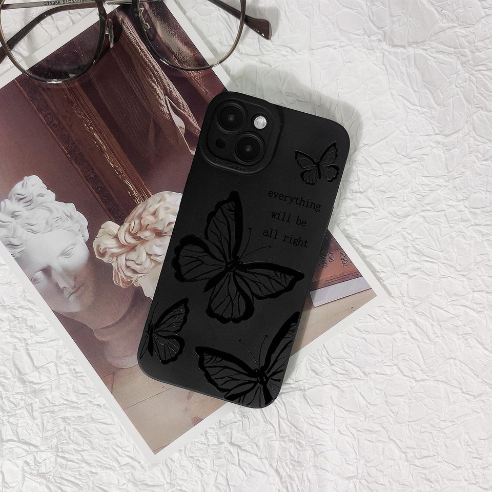 Lovmooful Compatible for iPhone Case Cute Cool  Black Design